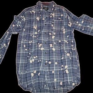 Stylish Blue and White Plaid Men's Shirt